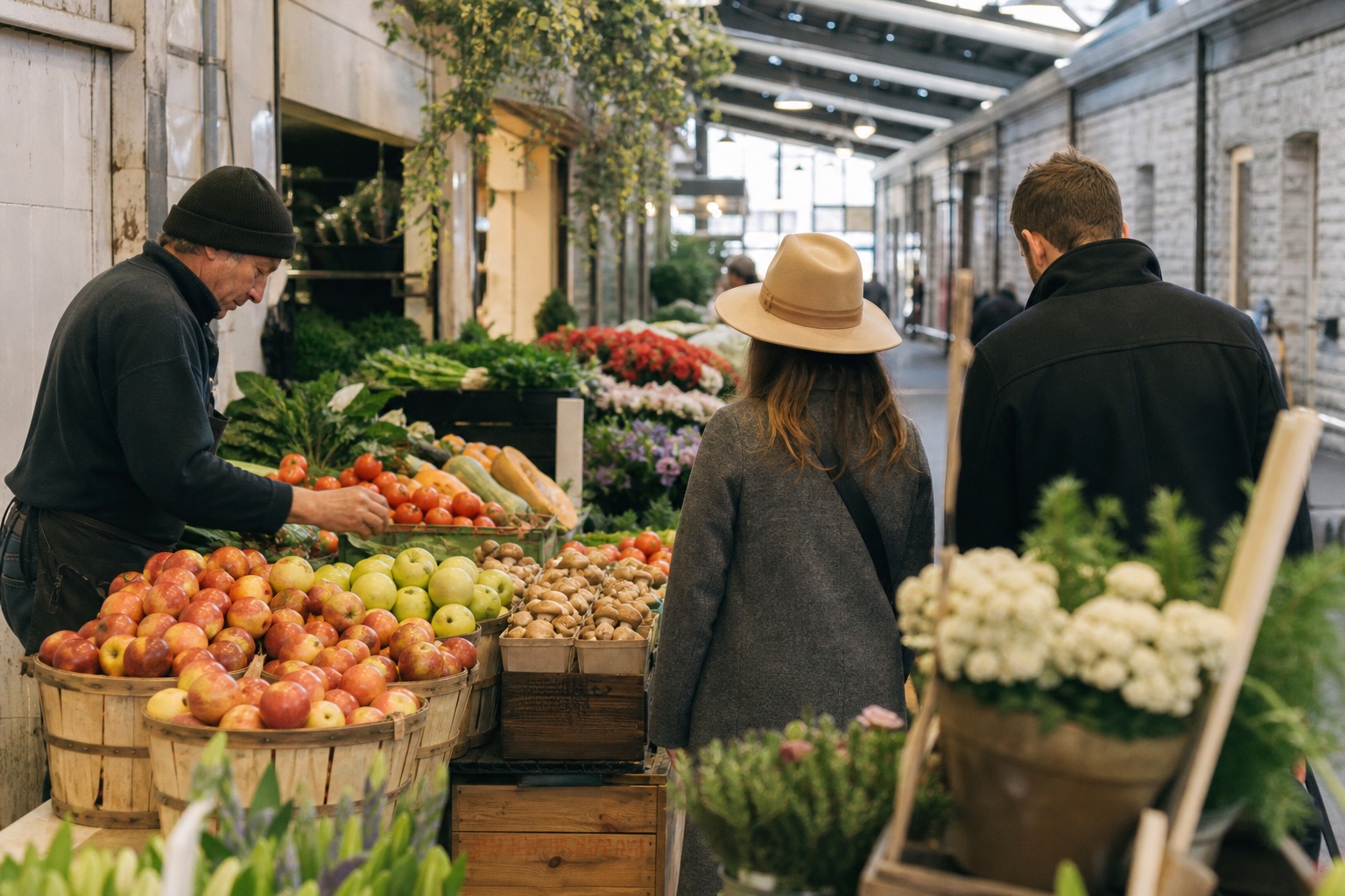 Morning produce market in Montréal